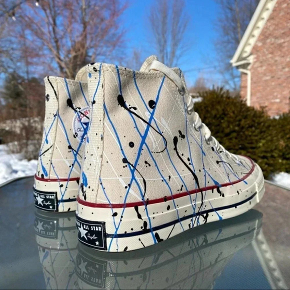 New Converse Chuck Taylor All Star 70 Hi Sneakers Paint Splatter Mens 8.5 - Picture 10 of 14
